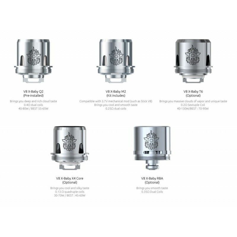 Smok TFV8 X-Baby Replacement Coils, 3 Pack